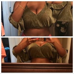 Sparkly off the shoulder crop